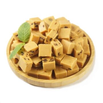 Caramel Fudge blokjes rumrozijnen